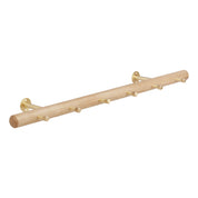Oak coat rack - Brass hooks HD14