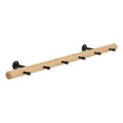 Oak coat rack - Black hooks HD14