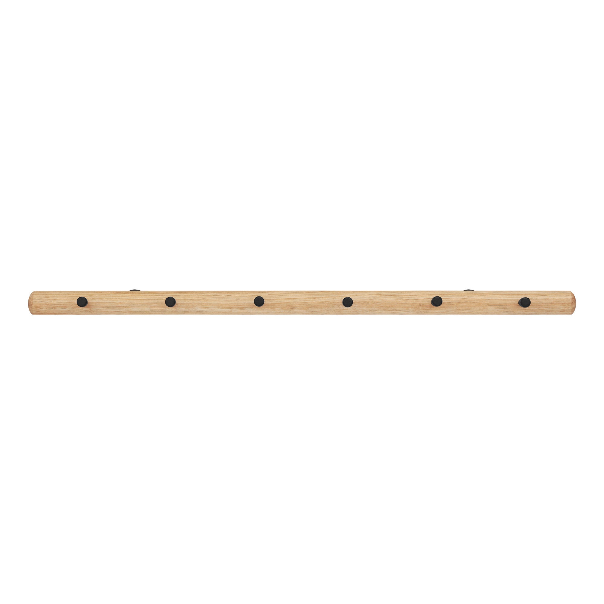 Oak coat rack - Black hooks HD14