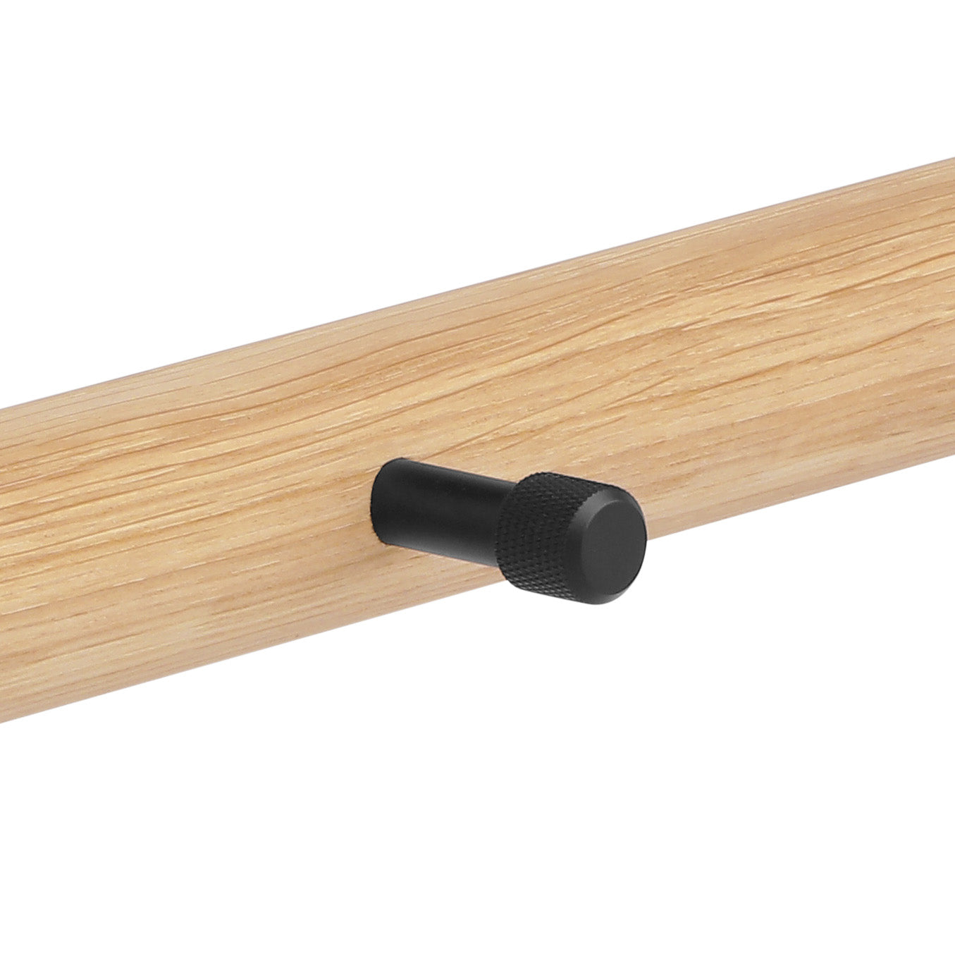 Oak coat rack - Black hooks HD14