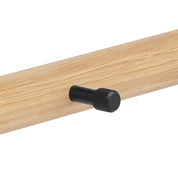 Oak coat rack - Black hooks HD14
